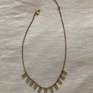 Madewell metallic necklace with clear decor